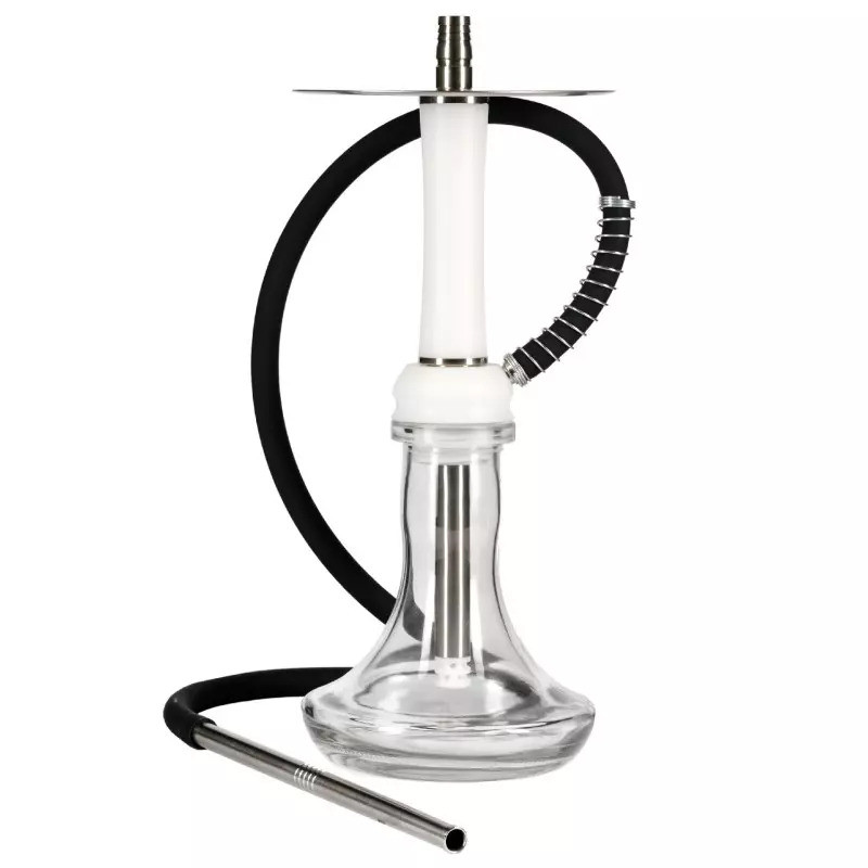 Кальян з колбою та сталевою шахтою Aroma Hookah - X-Ray Mini White