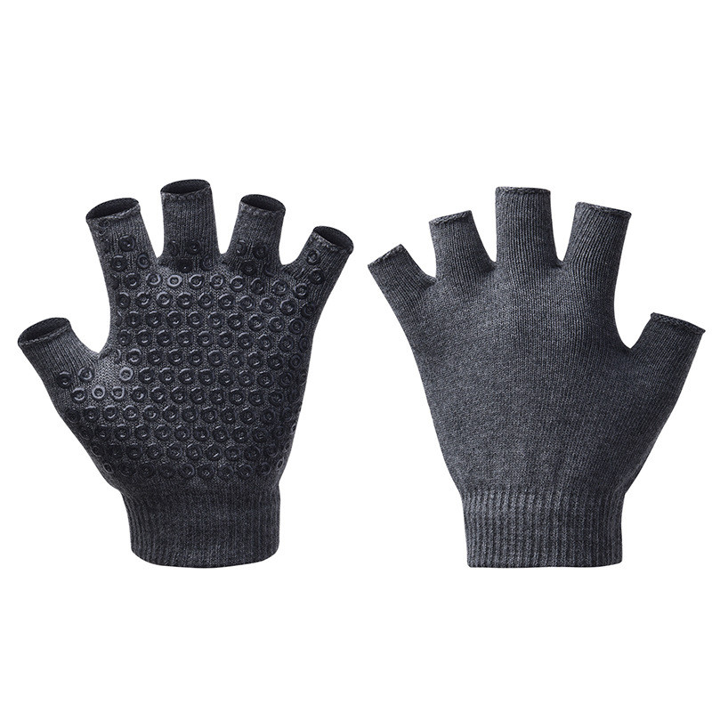 Рукавички для Йоги Yoga Gloves (Прозоре Силіконове Покриття), темно-сірий