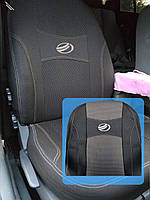 Авточехлы на кресла в салон Заз Vida Sedan 2012 черно-серые, накидки на сиденья из автоткани на ЗАЗ Вида