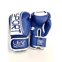 Боксерские перчатки LEV SPORT Элит 12 oz стрейч сине-белые