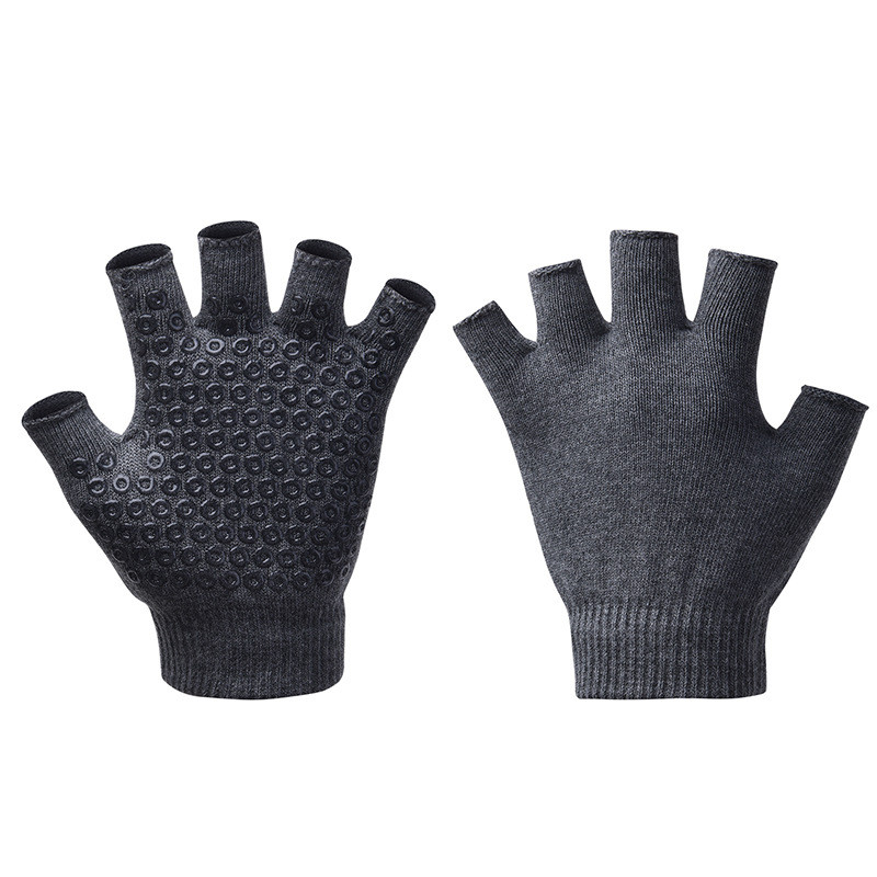 Рукавиці для Йоги Yoga Gloves (Прозоре Силіконове Покриття) темно-сірий