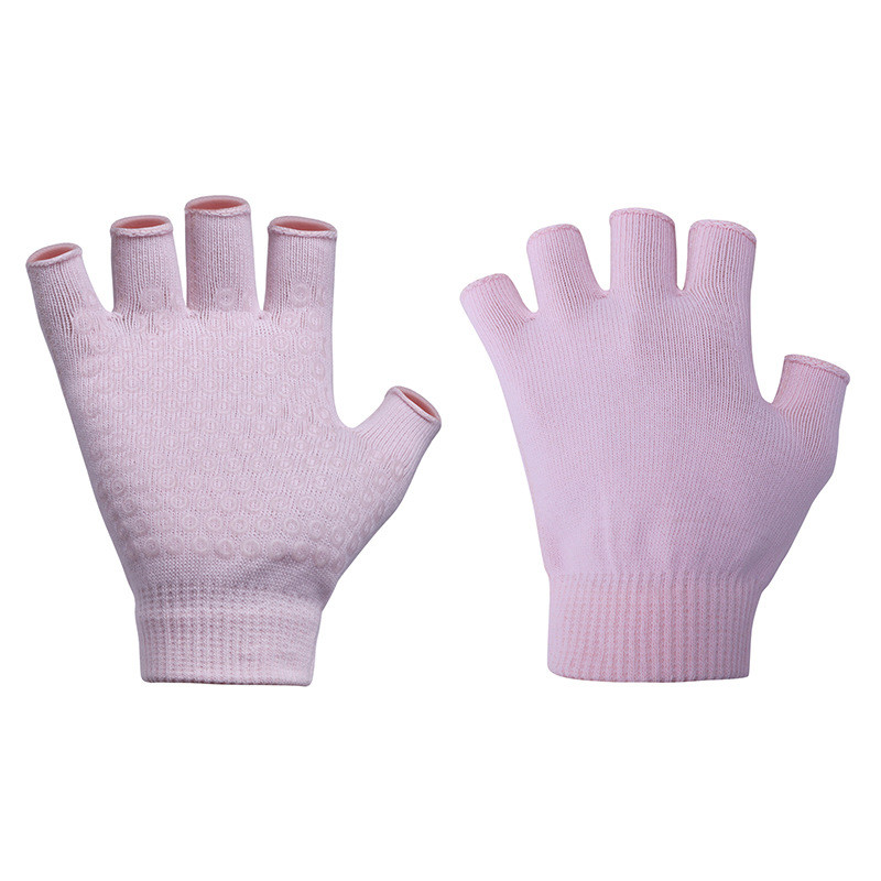 Рукавиці для Йоги Yoga Gloves (Прозоре Силіконове Покриття) пудра