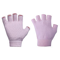 Рукавиці для Йоги Yoga Gloves (Прозоре Силіконове Покриття) пудра