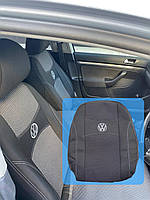 Чехлы в автомобиль черно-серые VW Golf V НВ 2003-2009 Авточехлы на машину защитные тканевые