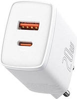 Мережевий зарядний пристрій Baseus Compact Quick Charger U+C 20W EU White