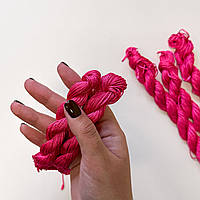 Нейлоновий малиновий шнур 1мм 20м для браслетів, прикрас, нитки для макраме, малинові нитки