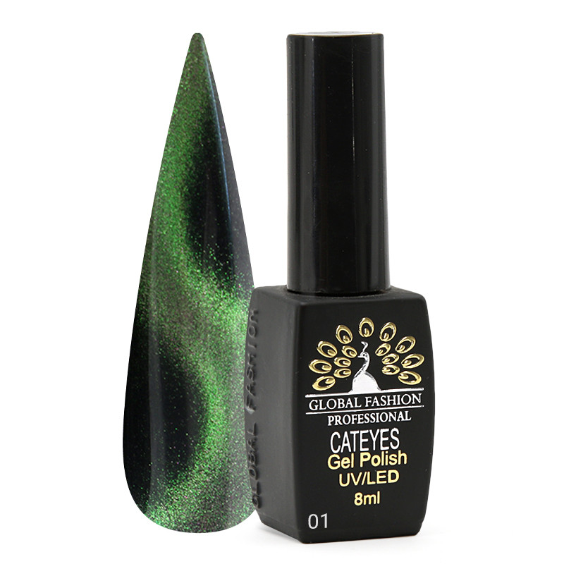 Гель-лак 24D Котяче Око Global Fashion Cat Eyes 24D, №01, 8мл.