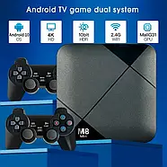 Ігрова ТВ-приставка M8 mini 4K на Android TV із вбудованим емулятором ретро-ігор та джойстиками, фото 4