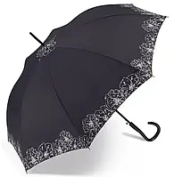 Зонт трость Черный с цветами Pierre Cardin ( автомат/полуавтомат ) арт. 82666