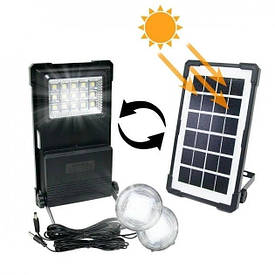 Сонячна зарядна станція GD-Times GD-07A 30W + 2 лампи + PowerBank + solar + USB (2 режими)