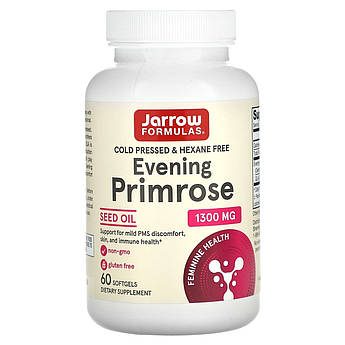 Олія вечірньої примули 1300 мг Jarrow Formulas Evening Primrose для здоров'я шкіри та імунної системи 60 капсул