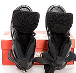 Зимові шкіряні кросівки чорні N*ke Air Force 1 Gore-Tex Winter (шкіра, хутро)р 41-45, фото 10