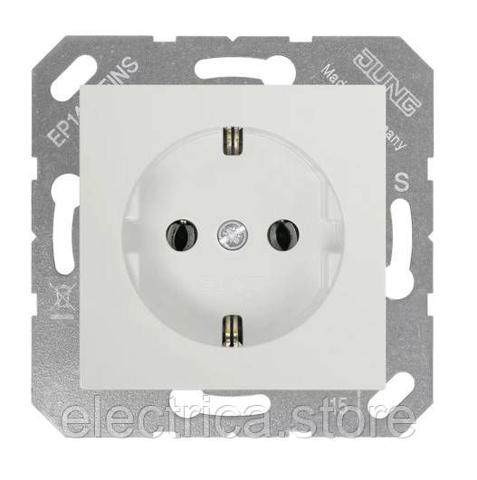 Розетка з заземленням, білий Jung EP1420WW, фото 1