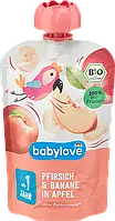 Дитяче фруктове пюре з 1 року babylove Bio Pfirsich & Banane in Apfel, 100 гр