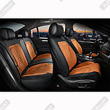 3D чохли на автомобільні сидіння Elegant MODENA коричневі комплект, фото 2