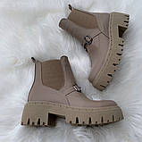 Черевики жіночі шкіряні бежеві /23252/ 38р, фото 2