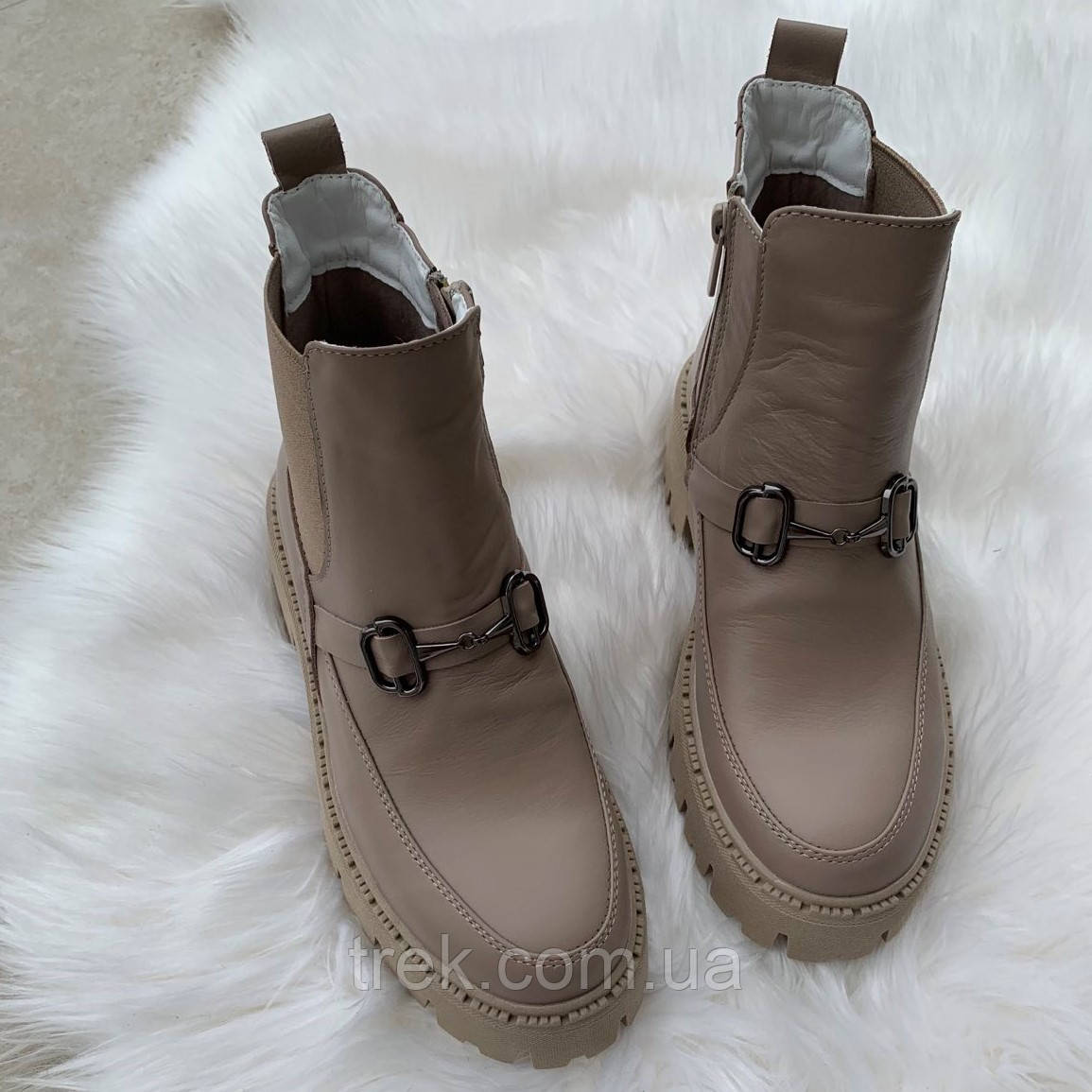 Черевики жіночі шкіряні бежеві /23252/ 38р, фото 1