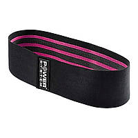 Тканая резинка для фитнеса и спорта Power System PS-4091 Booty Band LVL 1 Black/Pink (d_64 см. 18-23кг.)