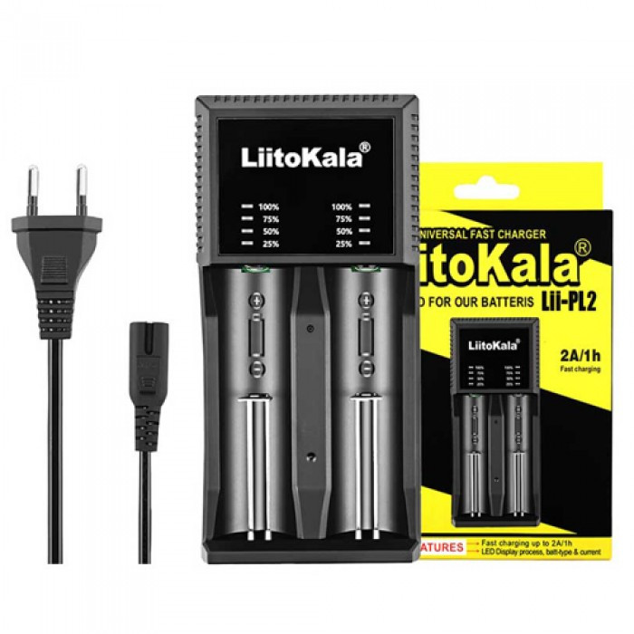 Зарядний пристрій LiitoKala Lii-PL2 для 2x акумуляторів АА/ААА/18650/26650/21700