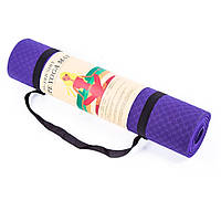 Йогамат килимок для фітнесу TPE+TC 1 шар 6мм