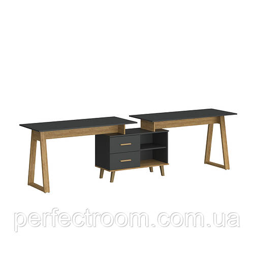 Письменный стол в офис для компьютера и ноутбука деревянный PLUTON ...