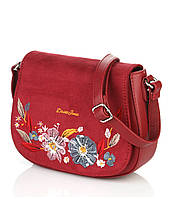 Жіноча стильна червона сумка-клатч із вишивкою на блискавці David Jones червона сумка на плече