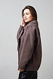 Cучасне вкорочено  пальто, вільного крою,моко кольору., фото 2
