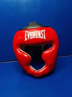 Шолом-маска тренувальна карате EVERLAST S шкіра червоний