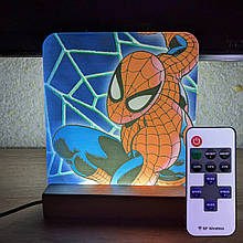 Світильник нічник з надрукованою картинкою Spider-Man з пультом acr-uf000066