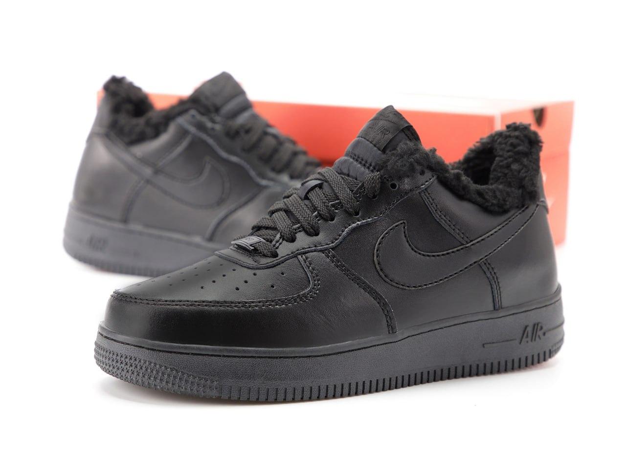 Зимові Чоловічі чорні Кросівки Nike Air Force Winter, фото 1