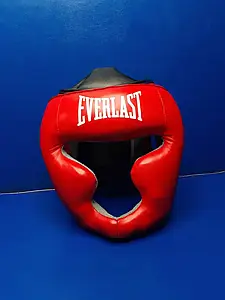 Шолом-маска тренувальна карате EVERLAST M шкіра червоний