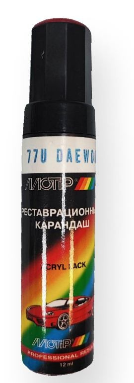 Реставраційний авто олівець Daewoo 77U рубіново-червона 12мл Newton