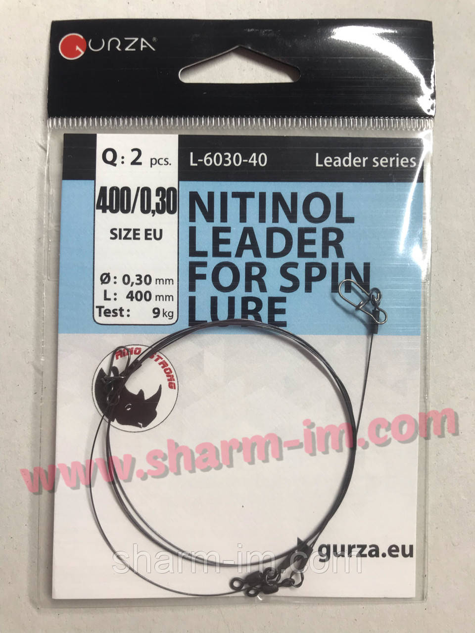 Титановий повідець Gurza Nitinol Leaders (40 см/8,3 кг) D-0,3 мм 2 шт./пач.