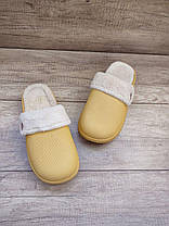 Тапочки-крокси OLIVE оливкові з зйомкою теплою стелькою шлепанці жіночі зима, фото 4