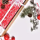 Скатертина новорічна 170х260см  "Червона хвоя", з водовідштовхувальним просоченням, фото 7