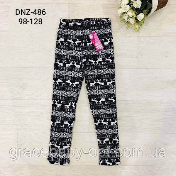 Лосини утеплені для дівчат оптом, 98-128 см,  № ZOL-DNZ-486, фото 1