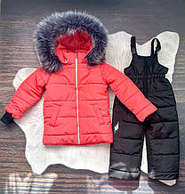Зимова куртка для дівчинки з напівкомбінезоном "Корал" джуніор (розмір 116/122 см)