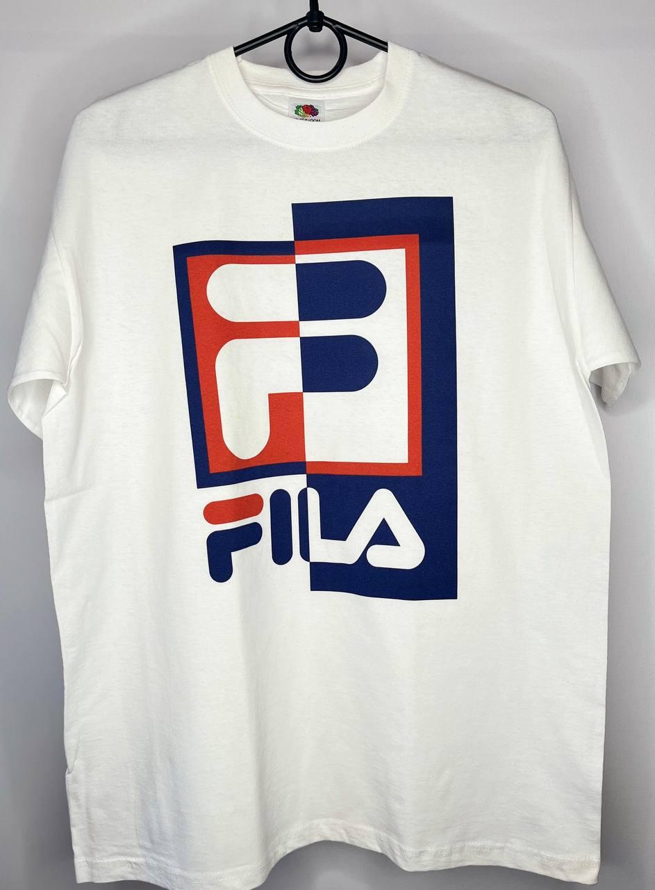 Мужская качественная хлопковая футболка FILA - доступна в размере М, Распродажа футболок со склада - размер М - фото 1 - id-p2009058678