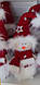 Інтер'єрна фігурка новорічна Сніговик у КРАСНОМ КАЛПАКЕ 40 см, різдвяний сніговик. Новорічні фігурки, фото 2