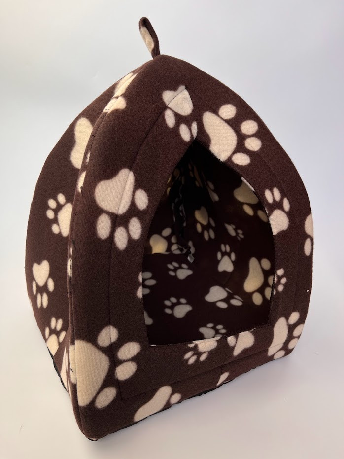 М'який будиночок для собак та кішок Pet Hut коричневий 35*35*40 см