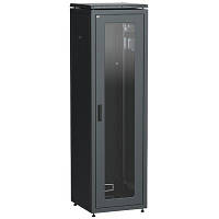 ITK Шкаф сетевой 19" LINEA N, 42U, 600х600 мм, стеклянная передняя дверь, черный