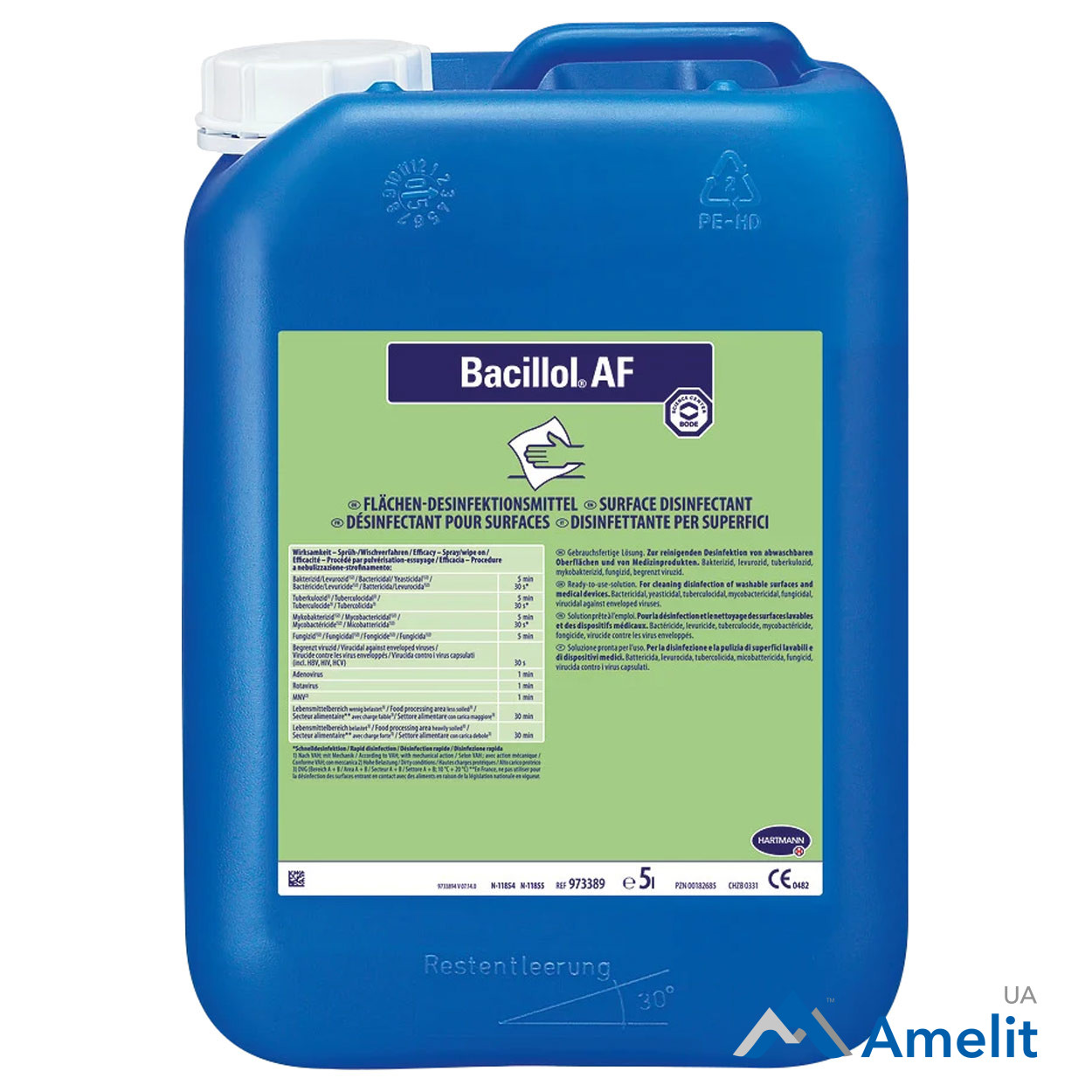 Засіб для екстреної дезінфекції Bacillol АF (Bode Chemie), каністра 5 л