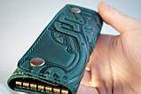 Ключниця шкіряна чоловіча темно-зелена Плин Часу | Шкіряний чохол для ключів, фото 6
