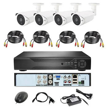 Набір вуличних камер FULL AHD CCTV для відеоспостереження 4 камери 4 Мп