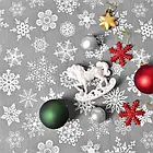 Скатертина новорічна 170х260см  "Сніжинка" сіра, з водовідштовхувальним просоченням, фото 4