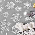 Скатертина новорічна 170х260см  "Сніжинка" сіра, з водовідштовхувальним просоченням, фото 6