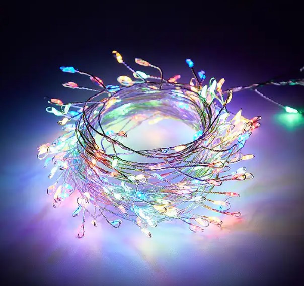 Світлодіодна гірлянда крапля нитка LTL довжина 2,5 м 25led батареї різнокольорова RGB