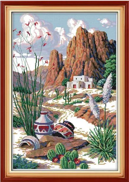 Набір для вишивання за нанесеною на канву схемою "The Silk Road ". AIDA 14CT printed, 34*48 см