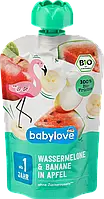 Дитяче фруктове пюре з 1 року babylove Bio Wassermelone & Banane in Apfel, 100 гр