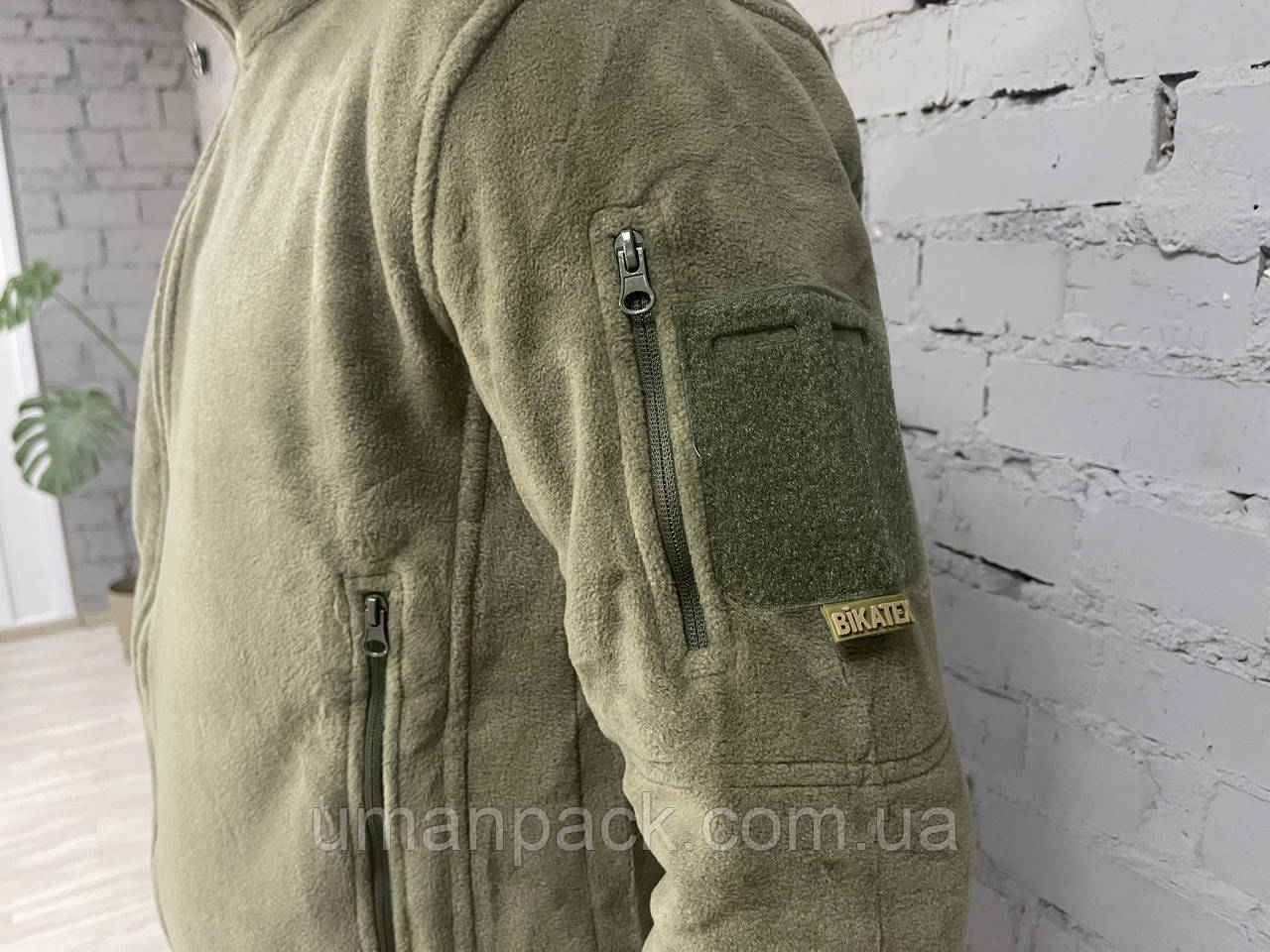 Тактична флісова кофта кольору Олива від виробника BIKATEX, розмір L, чоловіча
